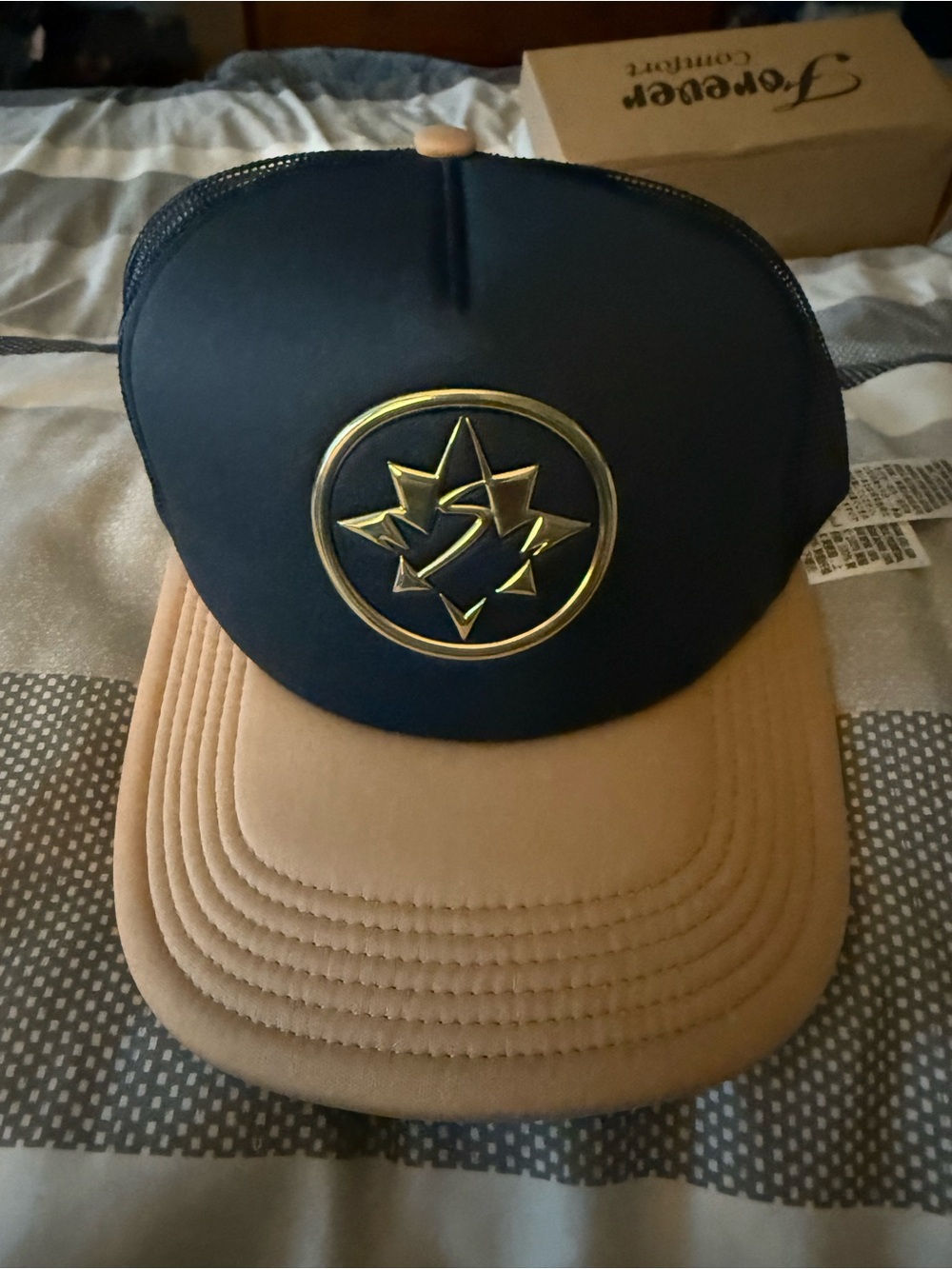 Disney - Marvel Navy and Tan Hat with Gold Emblem
